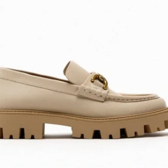 Zara Leather Buckle Lug Sole Loafers - Picture 5 of 8